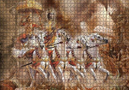 Cakapuzzle  Lord Krishna Savaş Sahnesi Puzzle Yapboz MDF Ahşap