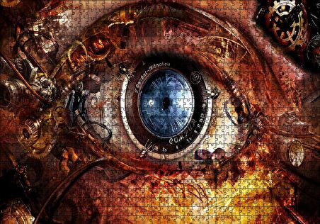 Cakapuzzle  Mekanik İnsan ve Gözü Puzzle Yapboz MDF Ahşap