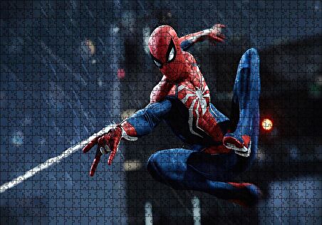 Cakapuzzle  Spider-Man Ağ Fırlatıyor Puzzle Yapboz MDF Ahşap