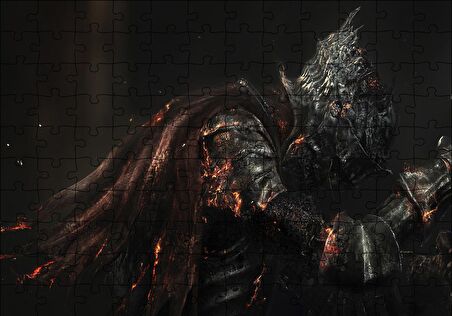 Cakapuzzle  Viking Yanan Zırh Siyah Arka Plan Puzzle Yapboz MDF Ahşap