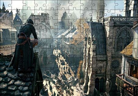 Cakapuzzle  Assassins Creed Çatıdaki Suiakstçi Puzzle Yapboz MDF Ahşap