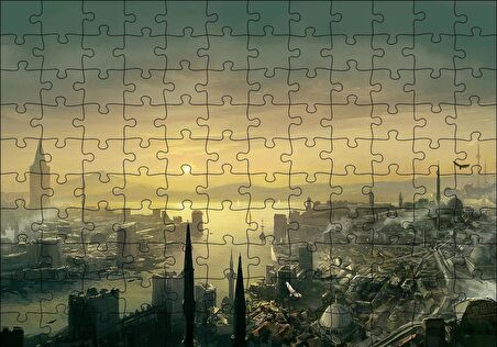 Cakapuzzle  Assassins Creed Relevations Haliç Manzarası Puzzle Yapboz MDF Ahşap