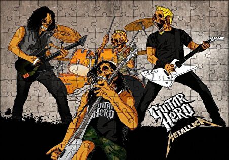 Cakapuzzle  Metallica Guitar Hero Kuru Kafalar Puzzle Yapboz MDF Ahşap