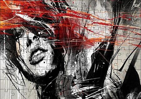 Cakapuzzle  Kadın Çizim Görseli Puzzle Yapboz MDF Ahşap