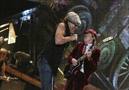 Cakapuzzle  ACDC Angus ve Malcolm Young Sahnede Puzzle Yapboz MDF Ahşap