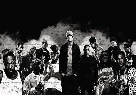 Cakapuzzle  Amerikalı Rap Şarkıcıları Monochrome Puzzle Yapboz MDF Ahşap