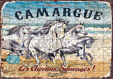 Cakapuzzle  Çatlak Zeminde Koşan Vahşi Atlar Puzzle Yapboz MDF Ahşap