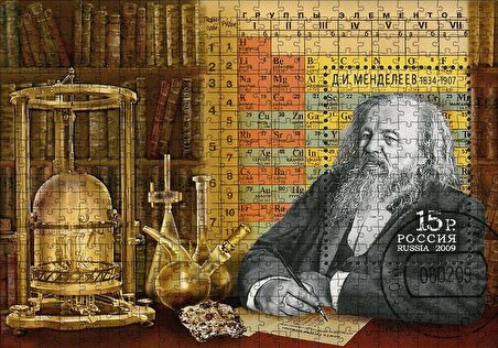 Cakapuzzle  Dimitri Mendeleyev Element Sistem Periyodik Tablo Puzzle Yapboz MDF Ahşap