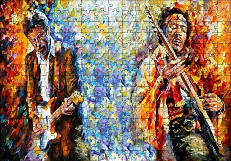 Cakapuzzle  Eric Clapton Leonid Afremov Yağlı Boya Puzzle Yapboz MDF Ahşap