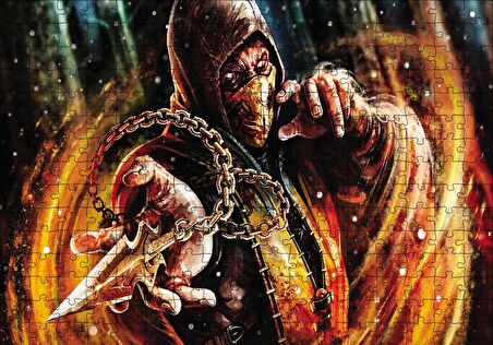 Cakapuzzle  Mortal Kombat X Scorpion Puzzle Yapboz MDF Ahşap