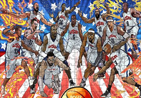 Cakapuzzle  NBA Rüya Takımı Çizim Puzzle Yapboz MDF Ahşap