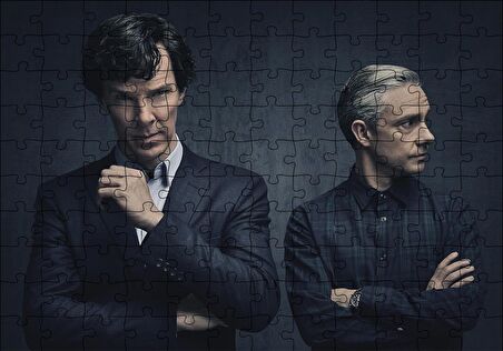 Cakapuzzle  Sherlock Holmes ve Dr Watson Puzzle Yapboz MDF Ahşap