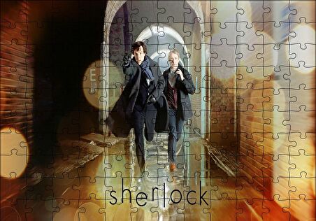 Cakapuzzle  Sherlock ve Watson Koşuyor Puzzle Yapboz MDF Ahşap