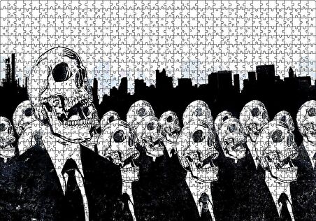 Cakapuzzle  Takım Elbiseli Kuru Kafalar SB Puzzle Yapboz MDF Ahşap