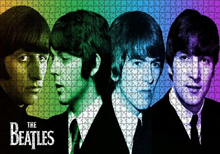 Cakapuzzle  The Beatles Renk Geçişli Portre Puzzle Yapboz MDF Ahşap