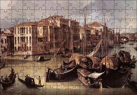 Cakapuzzle  Venedik Kanal Gondollar ve Binalar Puzzle Yapboz MDF Ahşap