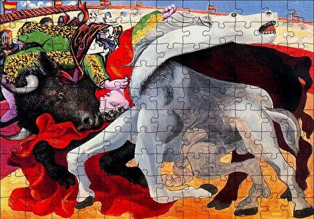 Cakapuzzle  Bullfight Death of the Toreador, 1933 by Picasso Puzzle Yapboz MDF Ahşap