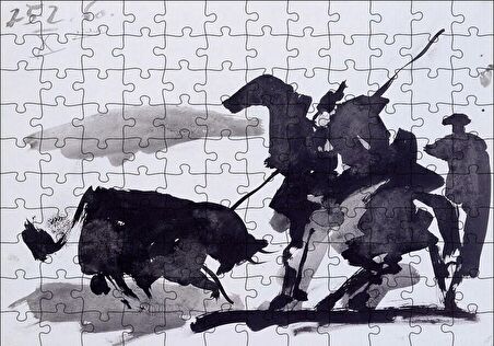 Cakapuzzle  Bullfight Scene, 1960 by Pablo Picasso Puzzle Yapboz MDF Ahşap