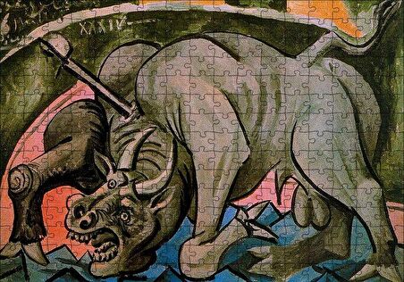 Cakapuzzle  Dying Bull, 1934 by Pablo Picasso Puzzle Yapboz MDF Ahşap
