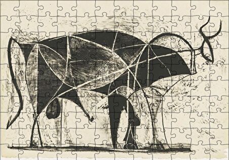Cakapuzzle  Le Taureau (The Bull),1945 by Pablo Picasso Puzzle Yapboz MDF Ahşap