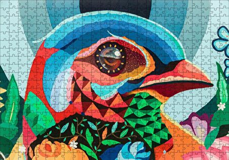 Cakapuzzle  Duvar Boyama Renkli Kuş Puzzle Yapboz MDF Ahşap