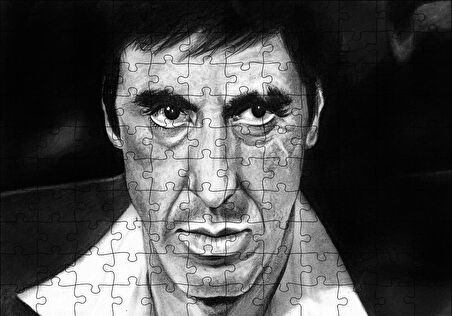 Cakapuzzle  Al Pacino Karakalem Çizim Puzzle Yapboz MDF Ahşap
