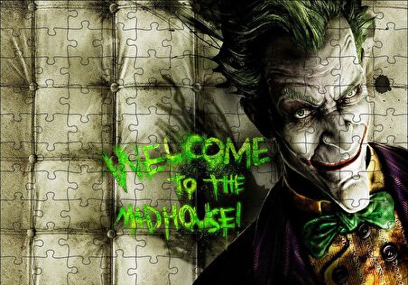 Cakapuzzle  Joker Welcome to the Madhouse Palyaço Puzzle Yapboz MDF Ahşap