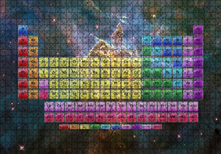 Cakapuzzle  Periyodik Cetvel Galaksiler Arka Plan Puzzle Yapboz MDF Ahşap