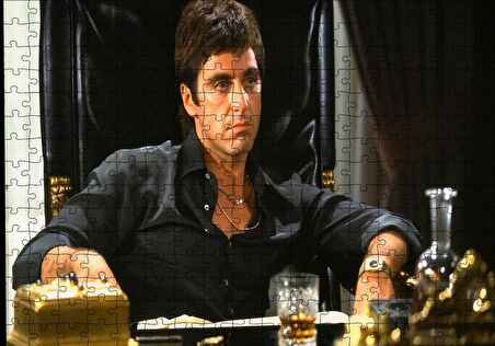 Cakapuzzle  Tony Montana Al Pacino Koltukta Puzzle Yapboz MDF Ahşap