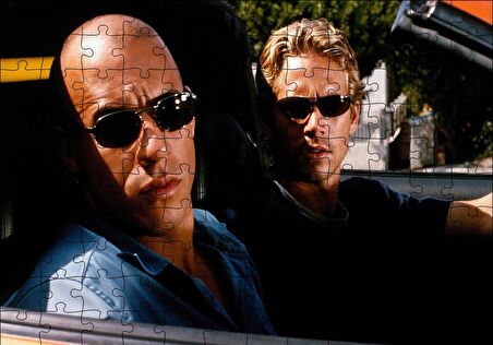 Cakapuzzle  Fast and Furious Walker ve Diesel Yarışıyor Puzzle Yapboz MDF Ahşap