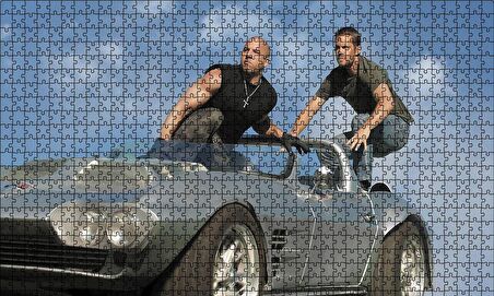 Cakapuzzle  Hızlı ve Öfkeli Paul Walker ve Vin Diesel Puzzle Yapboz MDF Ahşap