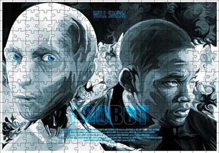 Cakapuzzle  I, Robot Smith and Robot Illustration Puzzle Yapboz MDF Ahşap