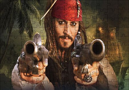 Cakapuzzle  Karayip Korsanları Jack Sparrow Mücadelesi Puzzle Yapboz MDF Ahşap