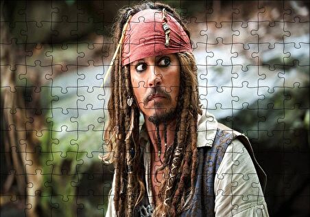 Cakapuzzle  Karayip Korsanları Jack Sparrow Şaşkın Puzzle Yapboz MDF Ahşap