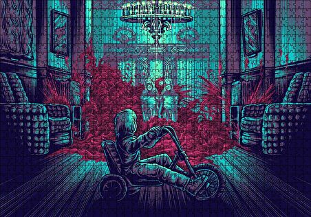 Cakapuzzle  The Shining İkizler ve Bisikletli Çocuk Puzzle Yapboz MDF Ahşap