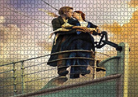 Cakapuzzle  Titanic Rose ve Jack Güvertede Puzzle Yapboz MDF Ahşap