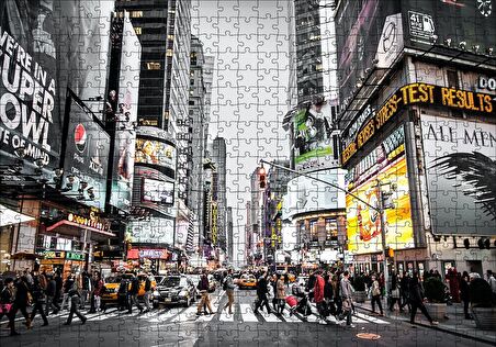 Cakapuzzle  Büyükşehir Karmaşası ve İnsanlar Puzzle Yapboz MDF Ahşap