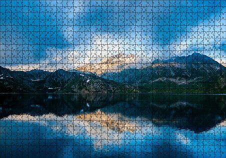 Cakapuzzle  Karlı Dağlar ve Berrak Göl Puzzle Yapboz MDF Ahşap