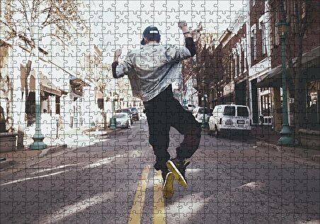 Cakapuzzle  Boş Caddede HipHop Genç Puzzle Yapboz MDF Ahşap