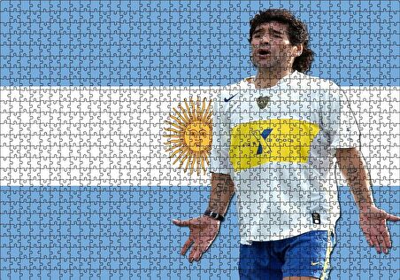Cakapuzzle  Diego Maradona Buka Junior Takımında Puzzle Yapboz MDF Ahşap