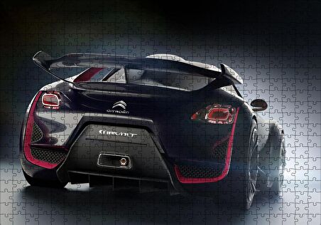 Cakapuzzle  Elektrikli Siyah Citroen Survolt Arka Görünüş Puzzle Yapboz MDF Ahşap