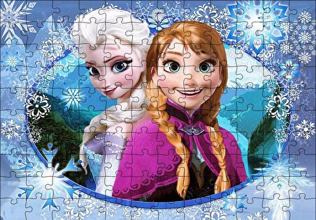 Cakapuzzle  Frozen Prenses Elsa ve Anna Puzzle Yapboz MDF Ahşap