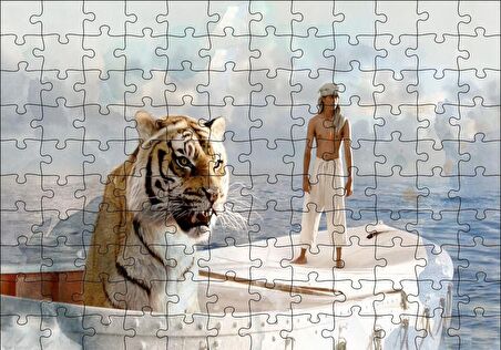 Cakapuzzle  Pi'nin Yaşamı Sandalda Kader Arkadaşları Puzzle Yapboz MDF Ahşap