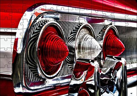 Cakapuzzle  1964 Chevrolet Impala Arka Stop Detay Puzzle Yapboz MDF Ahşap