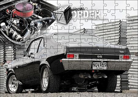 Cakapuzzle  1969 Chevrolet Nova Arka Görünüş Puzzle Yapboz MDF Ahşap