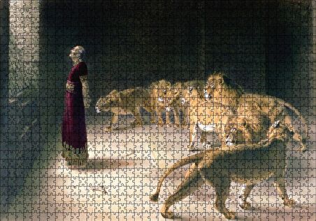 Cakapuzzle  Aslanlara Atılan Danyal Peygamber Puzzle Yapboz MDF Ahşap