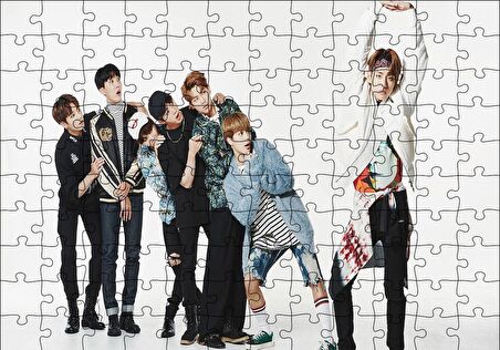 Cakapuzzle  BTS Kore Pop Grup Üyesine Şaşırıyorlar Puzzle Yapboz MDF Ahşap