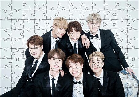 Cakapuzzle  BTS Kore Pop Siyah Takım Elbiseli Puzzle Yapboz MDF Ahşap