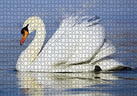 Cakapuzzle  Muhteşem Beyaz Kuğu Puzzle Yapboz MDF Ahşap