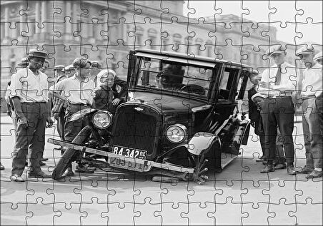 Cakapuzzle  Antika Chevrolet Tekerlek Arızası Puzzle Yapboz MDF Ahşap